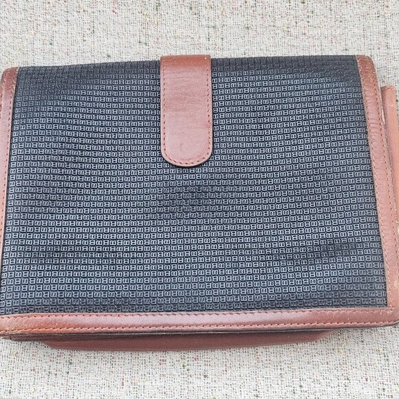 Vintage Bally Clutch Purse Brown/Black Leather Wristlet Rare Hand Bag Made Italy - Picture 3 of 13